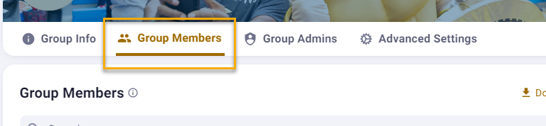 Group members section in an online interface.