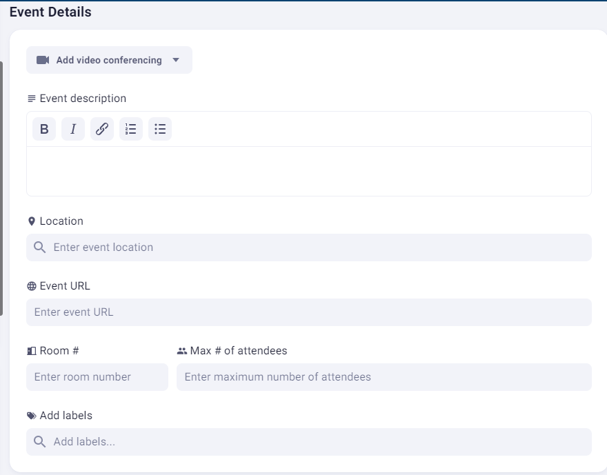 Screenshot of event details screen in TitanHub Group
