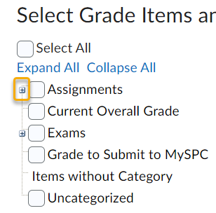 select grade items assignments plus expand highlighted.png