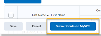 Submit Grades to MySPC Button Highlighted.png