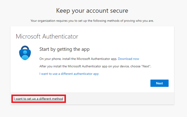 Microsoft Authenticator setup instructions.