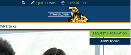 Website header with navigation links and logo.