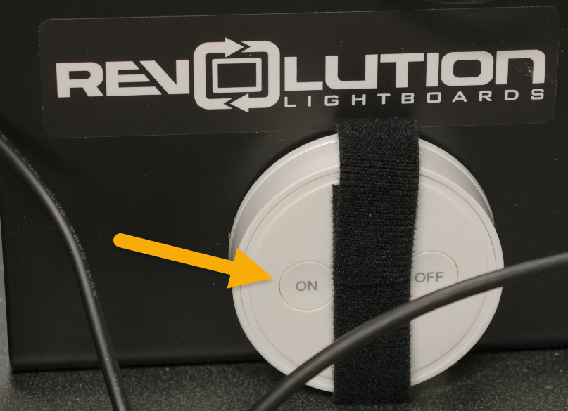 Location of lightboard power button