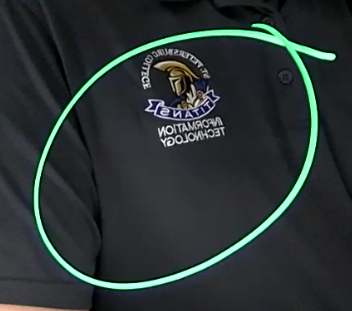 Example of how text appears reversed on lightboard