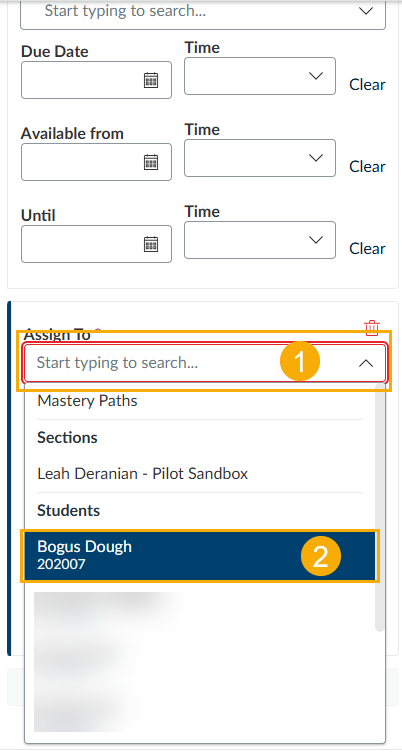 assign to a specific student