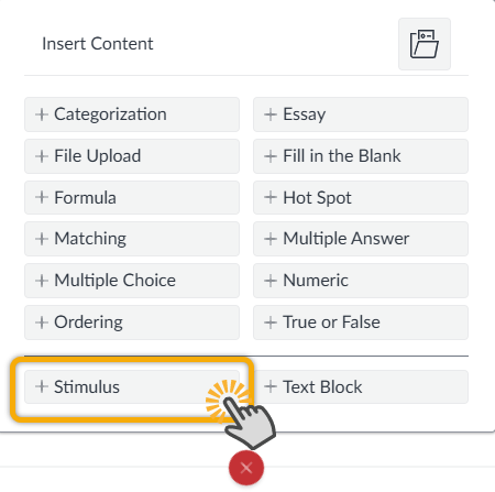 shows user selecting the type of question