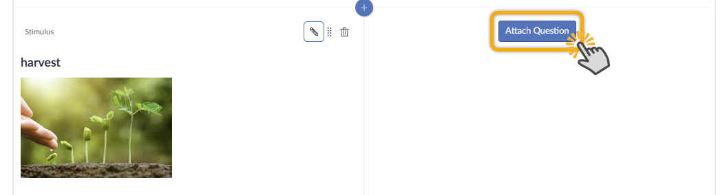 Shows user selecting Attached Questions option