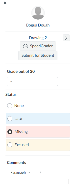 SpeedGrader interface