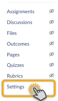 Canvas Settings menu