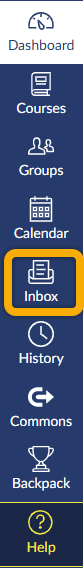 global navigation menu showing inbox selected