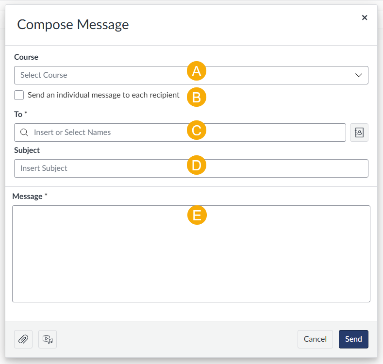 shows the compose message dialog box.