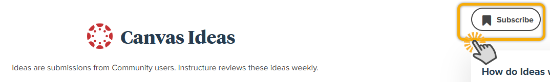 Image shows clicking Subscribe on the right side of the page