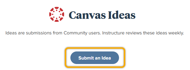 Image shows Submit an Idea button.