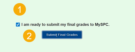 1. Select I am ready to submit my final grades, then select Submit final grades