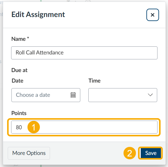 edit assignment screen