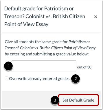 Setting default grades in the Canvas Gradebook