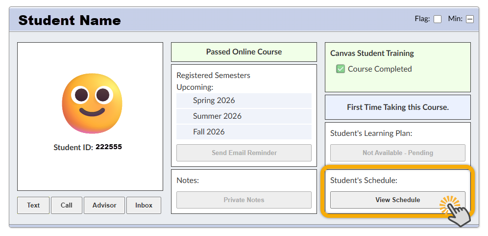 shows clicking on “View Schedule”