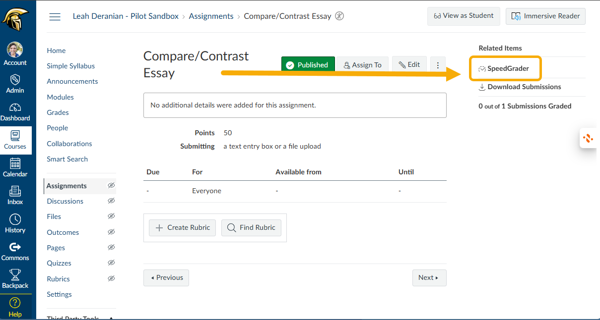 Go to the assignment and click speedgrader