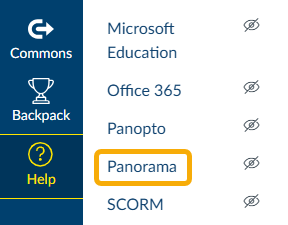 select Panorama from course navigation