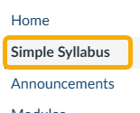 simple syllabus inside course navigation
