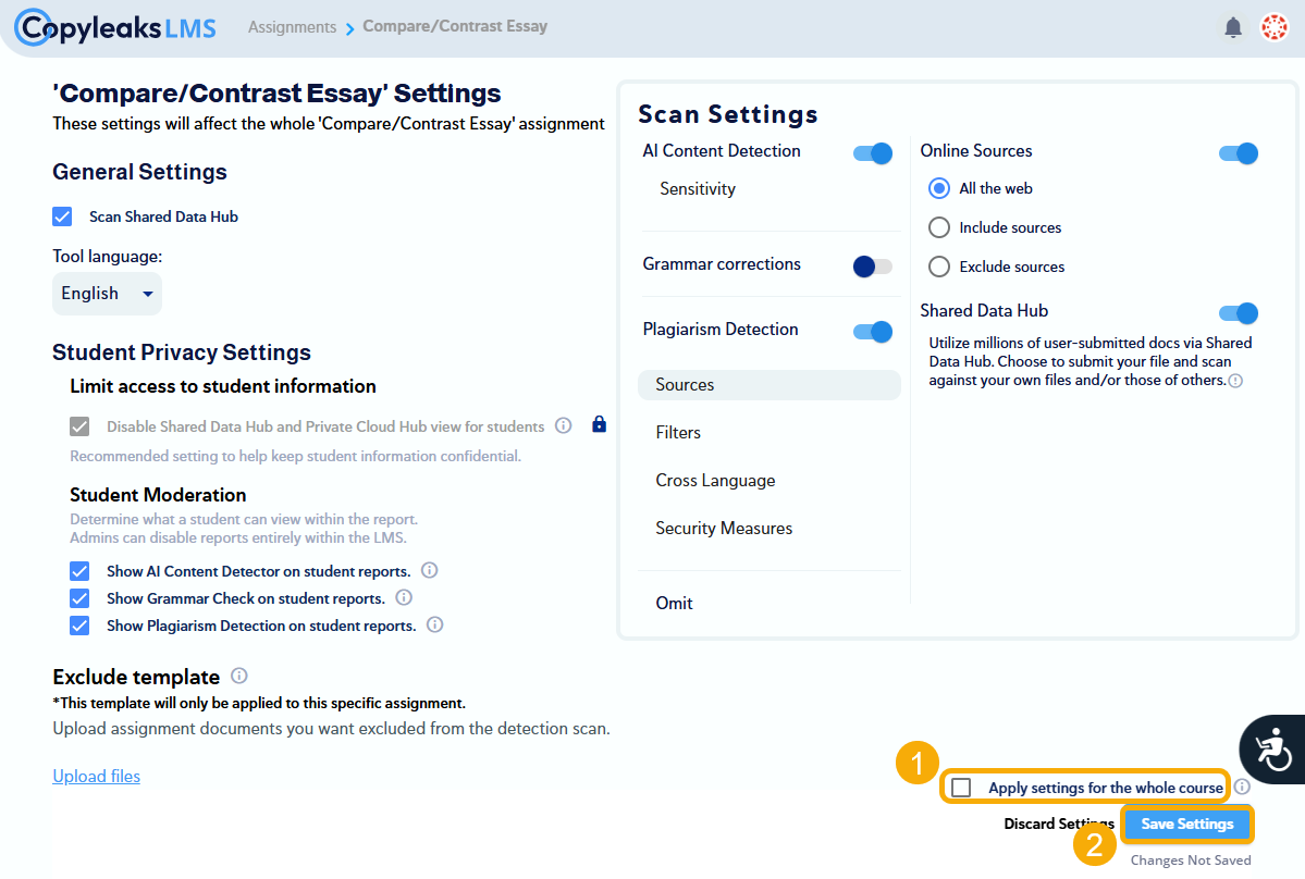 check the "apply settings for the whole course" box then select save settings.