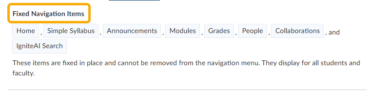 fixed navigation items screenshot