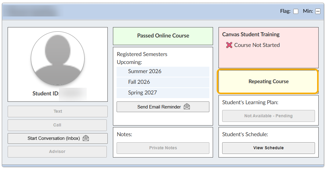 student is repeating the course