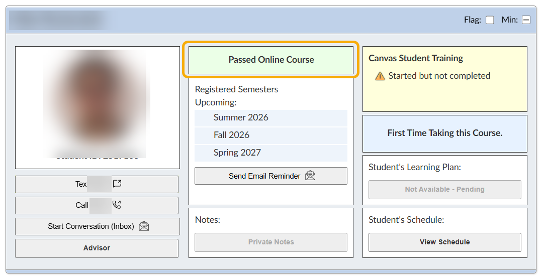 passed an online course