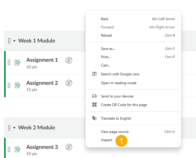 Right click anywhere on the screen and select "Inspect" from the menu. 