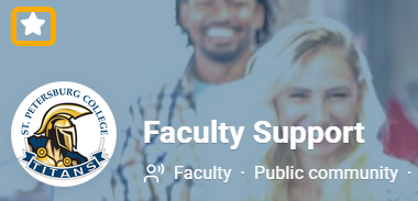 screenshot of faculty support group in Titan Hub