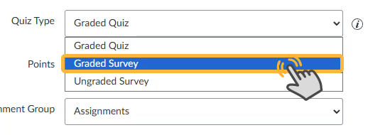 Select graded survey or ungraded survey
