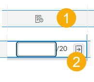 Click the cell (1), then click the arrow box to open up the grades system tray on the right side of the screen (2). 