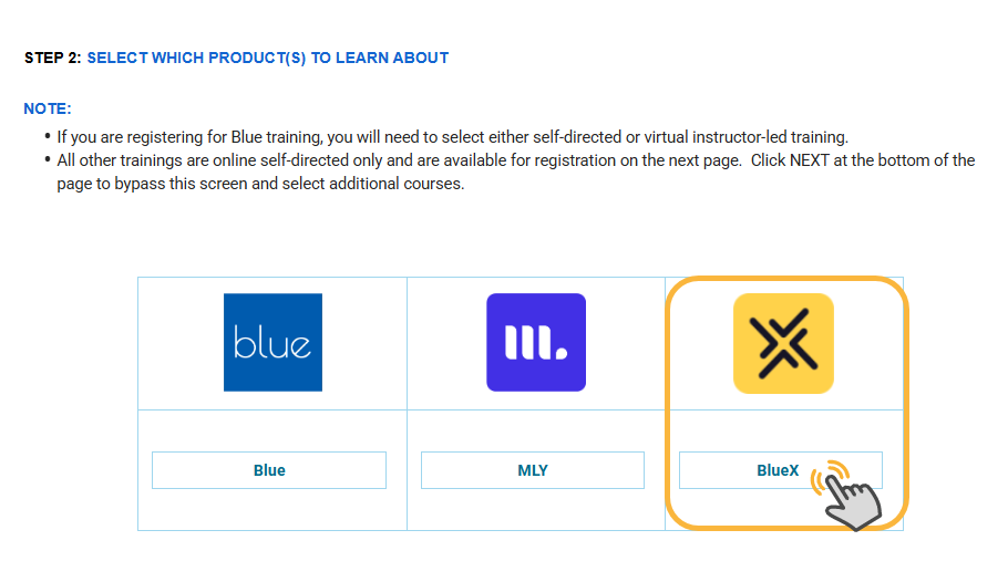 select and click Blue X icon