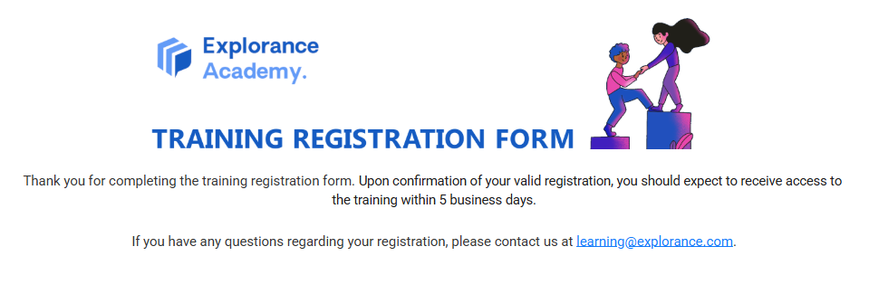 Final page "Completion of registration"