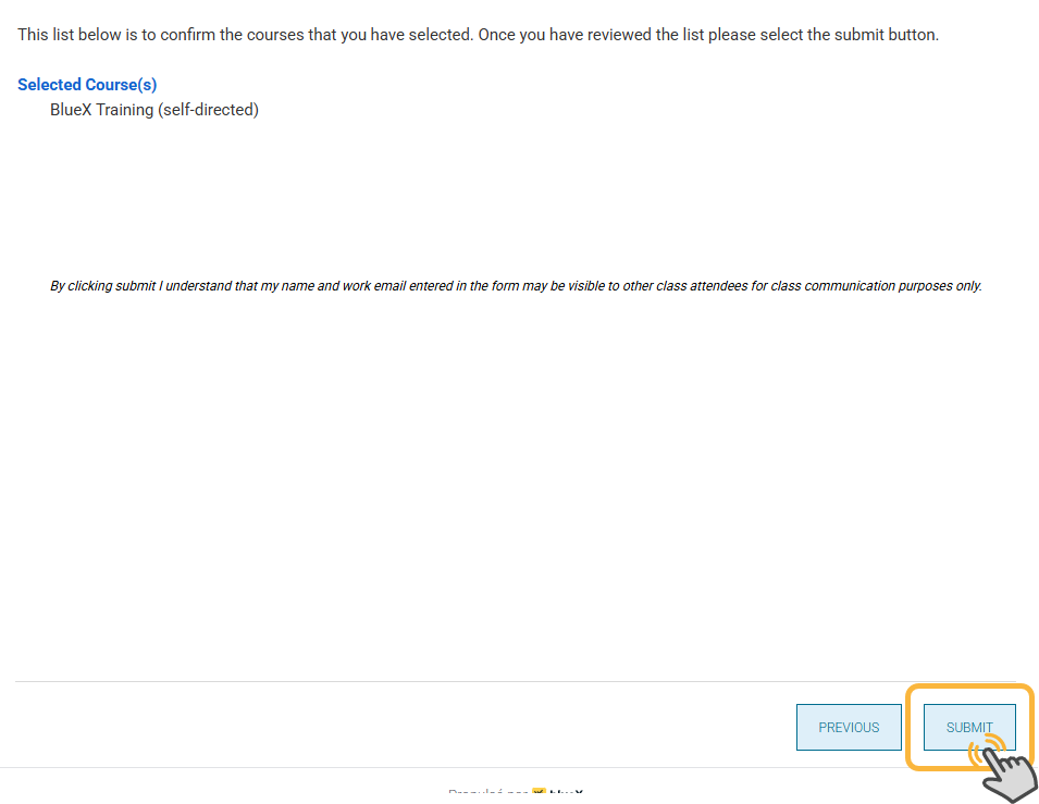 verification page for options selected. select "Next"