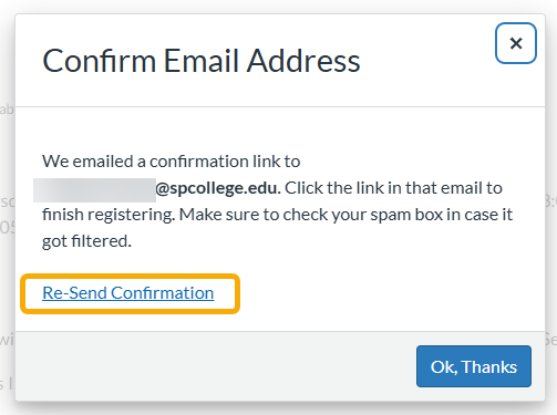 click the hyperlinked "resend confirmation"